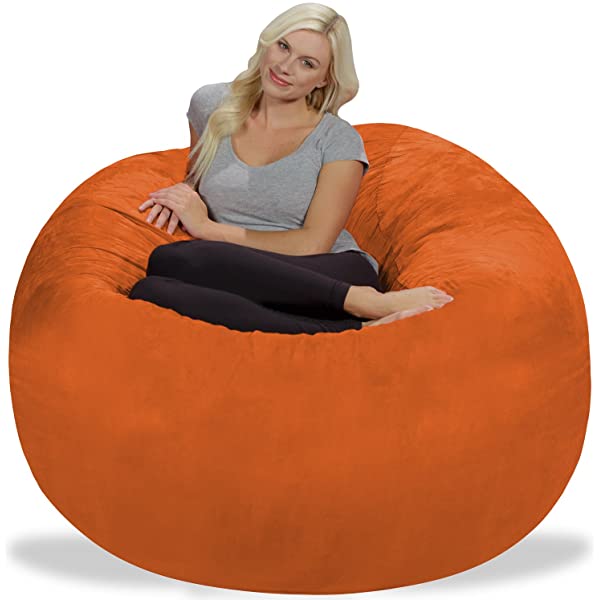 Chill Sack Bean Bag Chair: Giant 5' Memory Foam Furniture Bean Bag - Big Sofa with Soft Micro Fiber Cover - Navy Microsuede - Navy