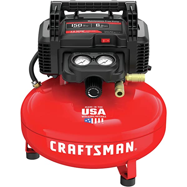 CRAFTSMAN Air Compressor, 6 Gallon, Pancake, Oil-Free with 13 Piece Accessory Kit (CMEC6150K) Air Compressor w/ Accessory Kit