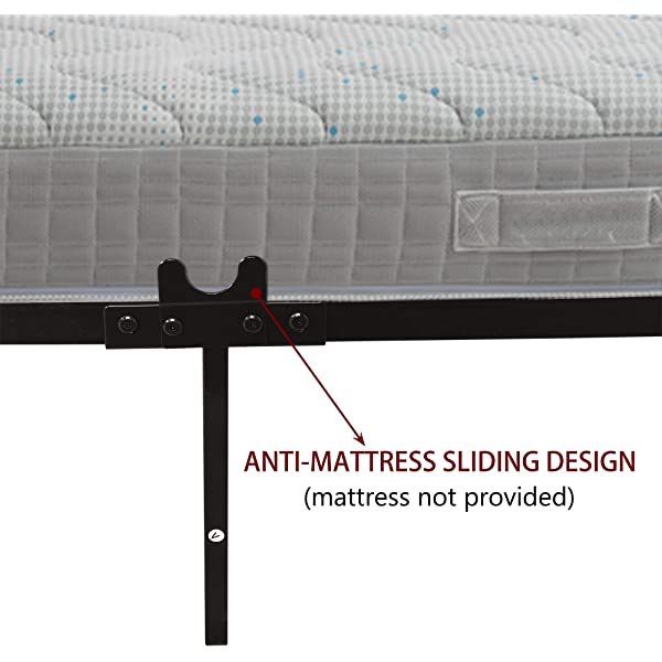 DUMEE Full Bed Frame with Headboard and Footboard Metal Platform Bed Frames Mattress Foundation Bases Bed Slats Support No Box Spring Needed, Full Size Black Black Full