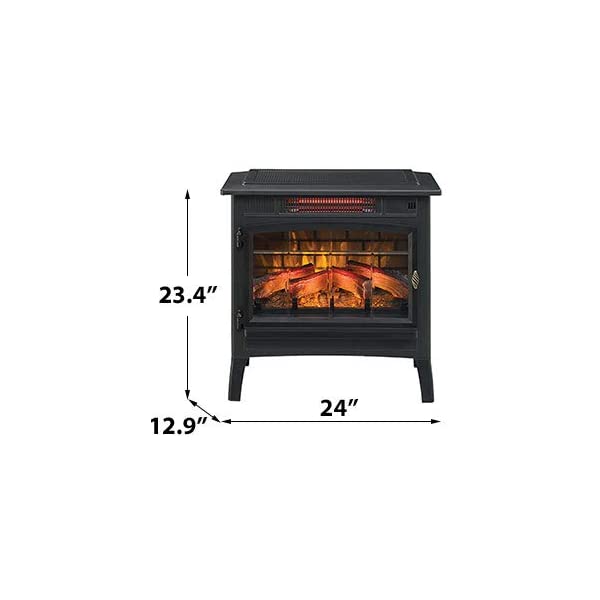 Duraflame 3D Infrared Electric Fireplace Stove with Remote Control - Portable Indoor Space Heater - DFI-5010 (Black)