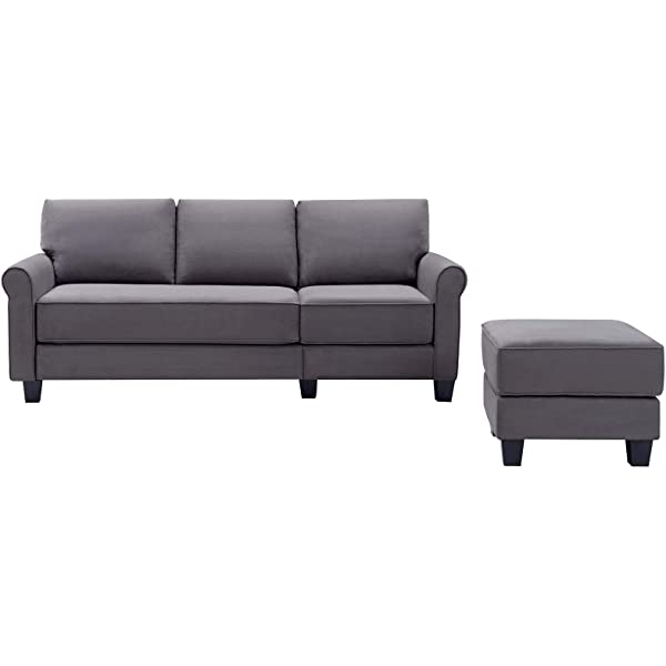 Nolany Reversible Sectional Sofa Couch for Small Apartment L Shape Sofa Couch 3-seat Sectional Couch (Dusty Grey)
