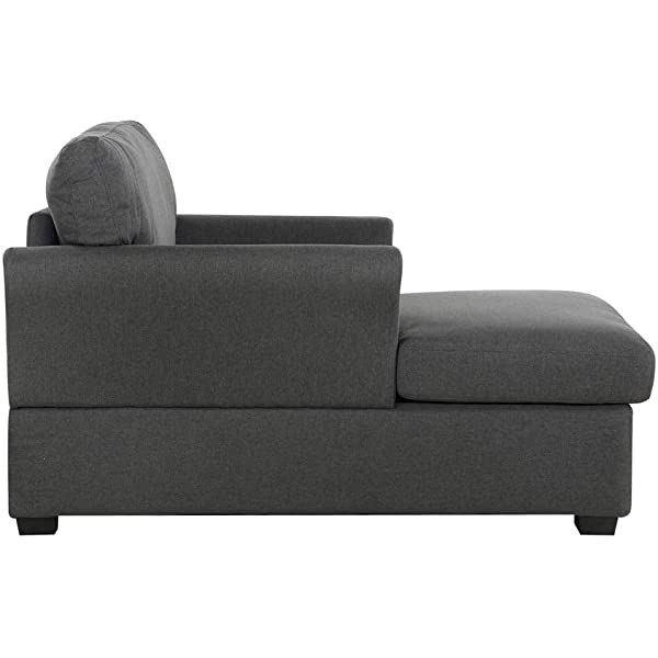 Casa Andrea Milano llc Classic and Traditional Ultra Comfortable Linen Living Room Fabric Chaise Couch Chair, Lounge, Grey