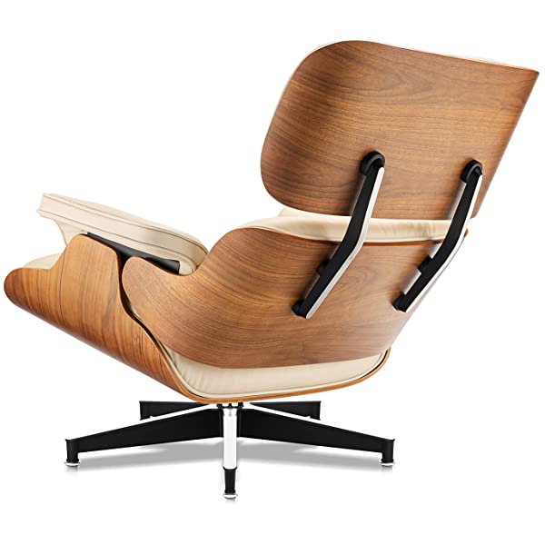 Mid Century Lounge Chair and Ottoman, Modern Chair Classic Design, Top Grain Leather Palisander Wood, Heavy Duty Base Support for Living Room, Study, Lounge, Office (Nomal, Style1-1) Nomal Style1-1