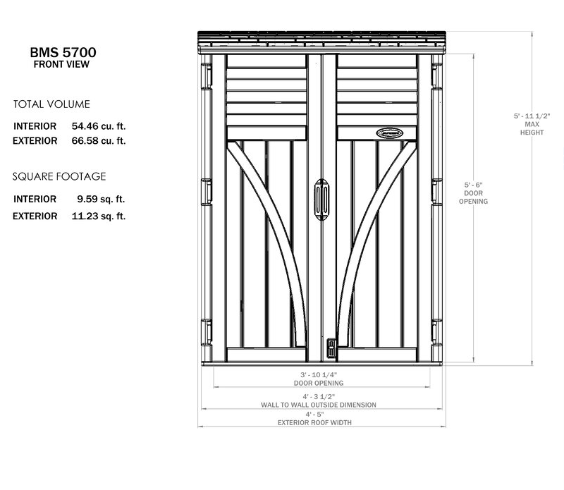 Outdoor 4 ft. W x 2 ft. D Plastic Vertical Tool Shed