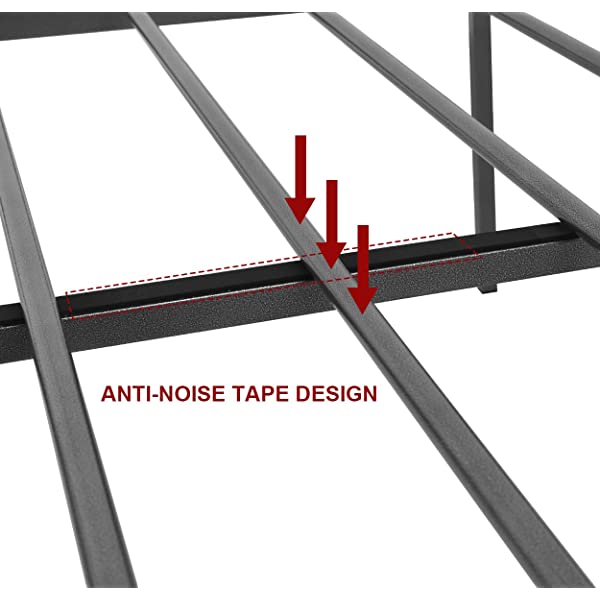 Black Metal Bed Frame Full Size with Headboard and Footboard Single Platform Mattress Base,Metal Tube and Iron-Art Bed(Full,Black) Full Black