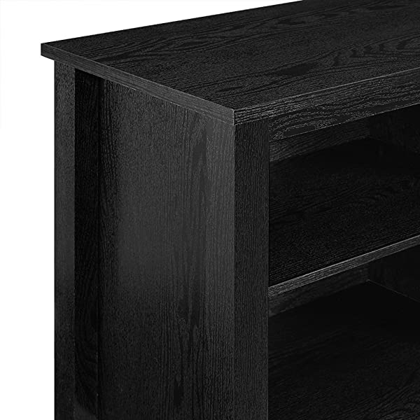 Walker Edison Wren Classic 4 Cubby TV Stand for TVs up to 65 Inches, 58 Inch, Black Black 58 InchTV Stand