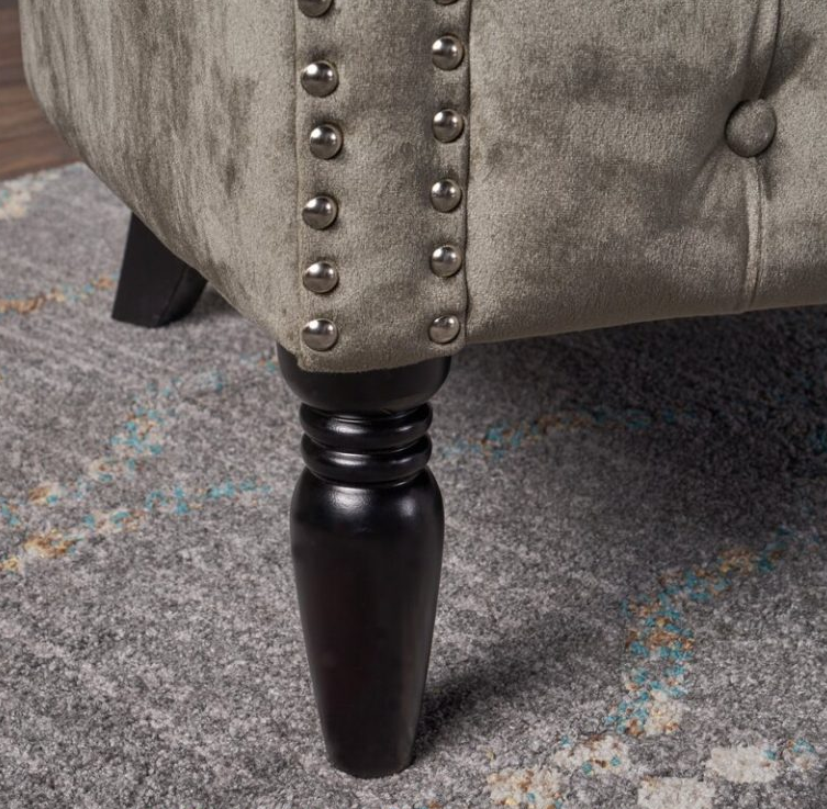 51.5-inch velvet roll-arm two-seat sofa