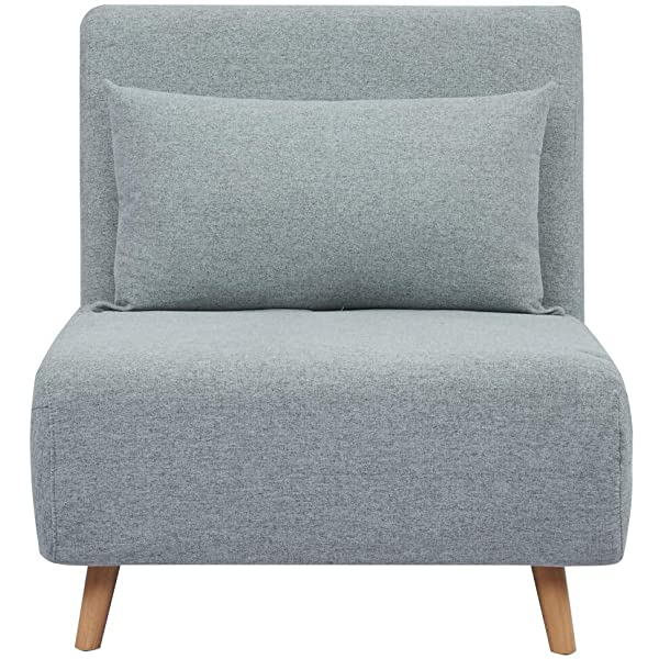 GIA Tri-Fold Sofa Bed, With Pillow, Yellow Yellow With Legs