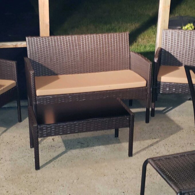 Hogans Wicker/Rattan 4 - Person Seating Group with Cushions