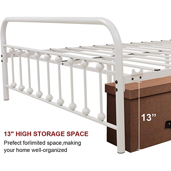 Black Metal Bed Frame Full Size with Headboard and Footboard Single Platform Mattress Base,Metal Tube and Iron-Art Bed(Full,Black) Full Black