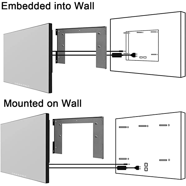 Elecsung 22 inch Bathroom TV Luxury Smart Mirror TV IP66 Waterproof Full HD HDTV(ATSC) Tuner Wi-fi & Bluetooth (22'' (Touch Keys), Mirror) 22'' (Touch Keys) Mirror