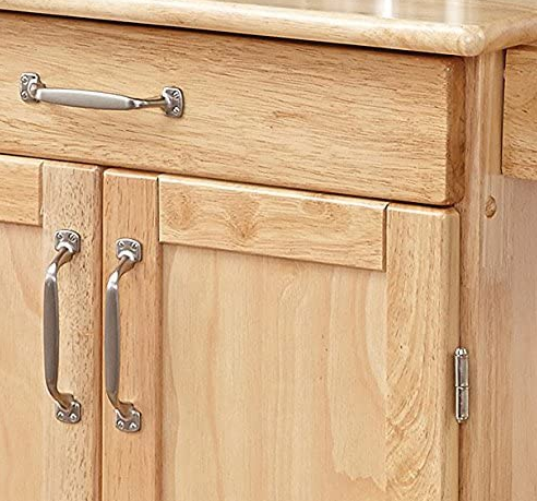 Home Styles Paneled Door Kitchen Cart with Natural Finish