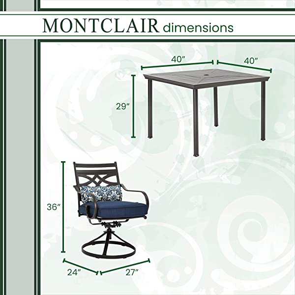 Hanover MCLRDN5PCSQSW4-CHL Montclair, Red Outdoor Furniture