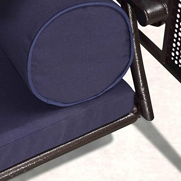 PURPLE LEAF 3-Seat Deluxe Outdoor Patio Porch Swing with Weather Resistant Steel Frame, Adjustable Tilt Canopy, Cushions and Pillow Included, Beige 74.4