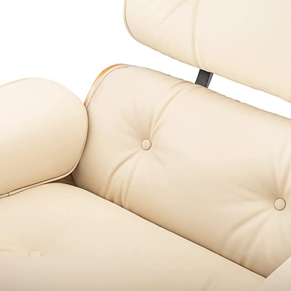 Mid Century Lounge Chair and Ottoman, Modern Chair Classic Design, Top Grain Leather Palisander Wood, Heavy Duty Base Support for Living Room, Study, Lounge, Office (Nomal, Style1-1) Nomal Style1-1