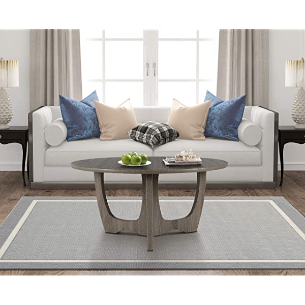 FINECASA Wooden Console Table, Half-Moon Entryway Table, Semicircle Narrow Side Table, Sofa Table for Living Room and Corridor, Foyer Table, Half Round Hallway Table, 43.4x17x30 Inches, Natural Natural Console Table