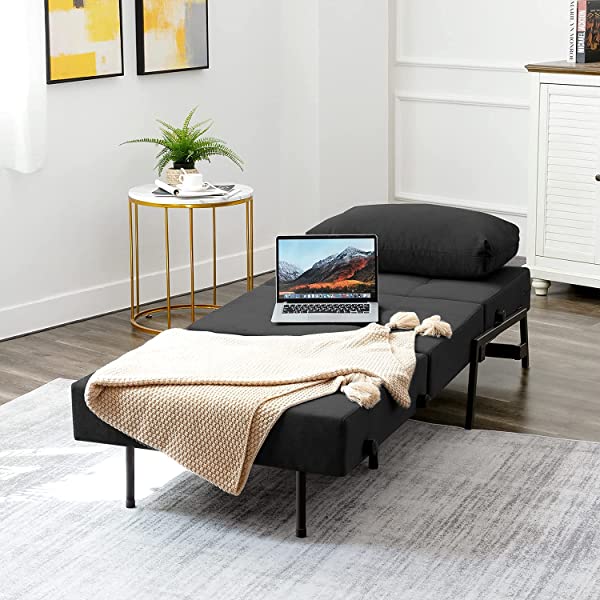 Vonanda Sofa Bed, Folding Velvet Sleeper Sofa, Modern Sleeper Chair Bed with Hidden Legs and Sturdy Frame for Small Living Space, Velvet Hunter Green