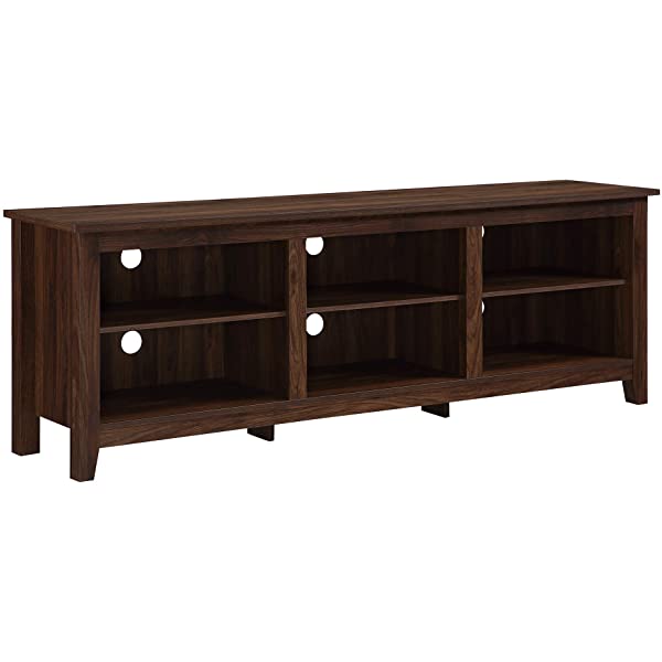 Walker Edison Wren Classic 4 Cubby TV Stand for TVs up to 65 Inches, 58 Inch, Black Black 58 InchTV Stand