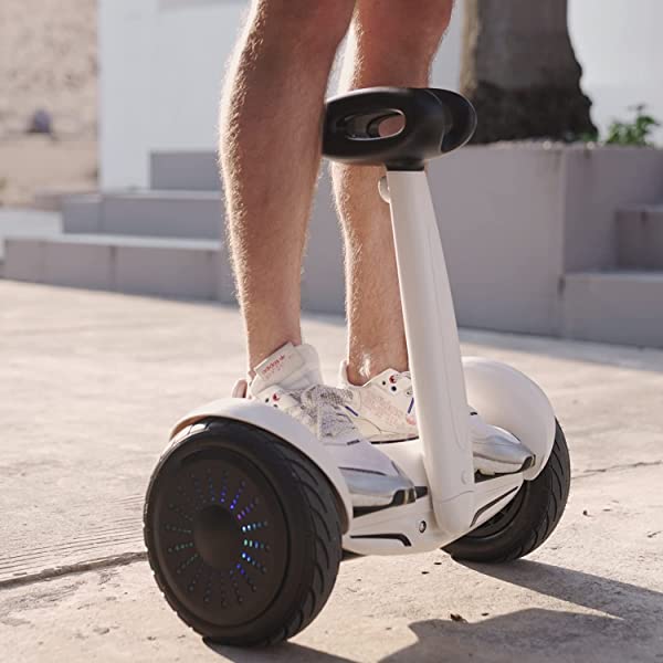 Hiboy J5 Self-Balancing Electric Scooter with Steering Bar, Smart Self-Balancing Hoverboards with APP Control, White and Black