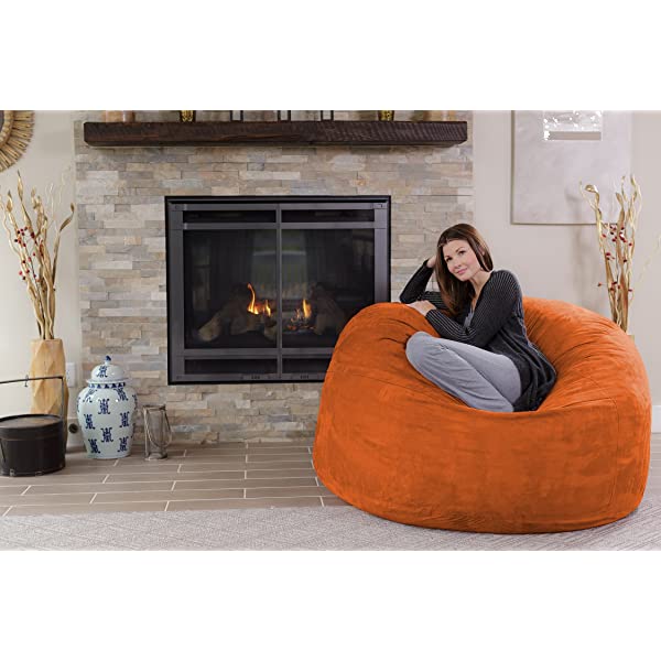 Chill Sack Bean Bag Chair: Giant 5' Memory Foam Furniture Bean Bag - Big Sofa with Soft Micro Fiber Cover - Navy Microsuede - Navy
