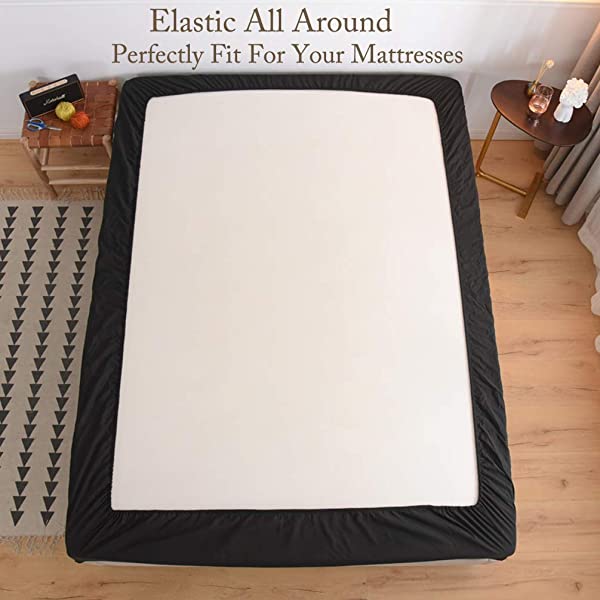 LBRO2M Bed Sheet Set Queen Size 16 Inches Deep Pocket 1800 Thread Count 100% Microfiber Sheet,Bedding Super Soft Comfortable, Cool Warm,4 Piece（Dark Grey） Dark Grey Queen