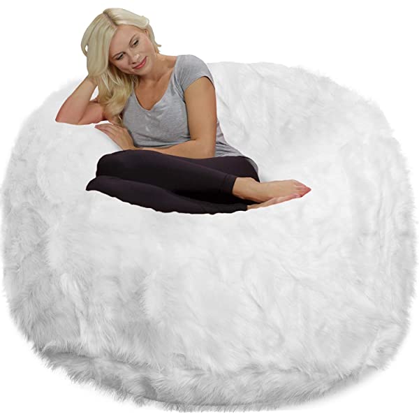 Chill Sack Bean Bag Chair: Giant 5' Memory Foam Furniture Bean Bag - Big Sofa with Soft Micro Fiber Cover - Navy Microsuede - Navy