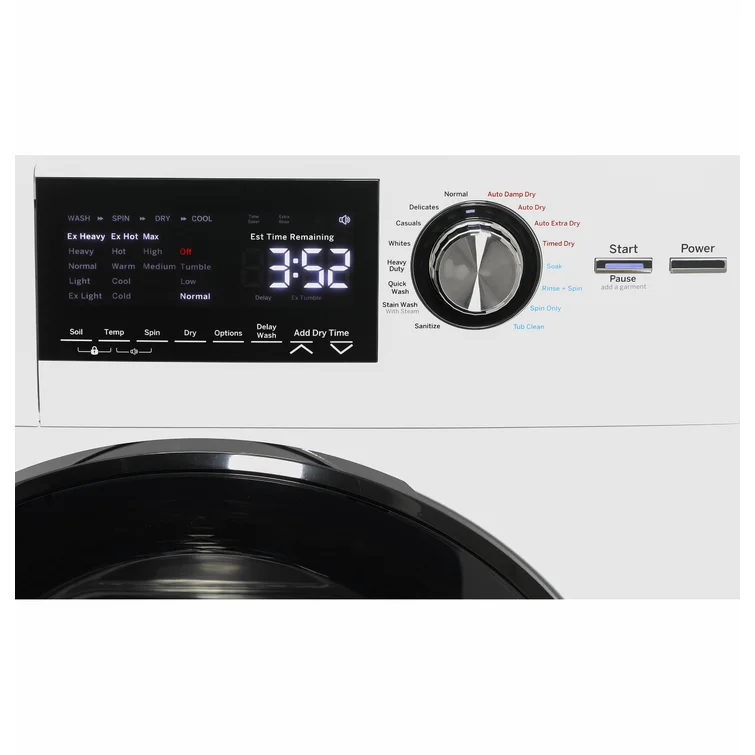 · 2.4 cubic feet front-loading washing machine and 2.4 cubic feet electric dryer