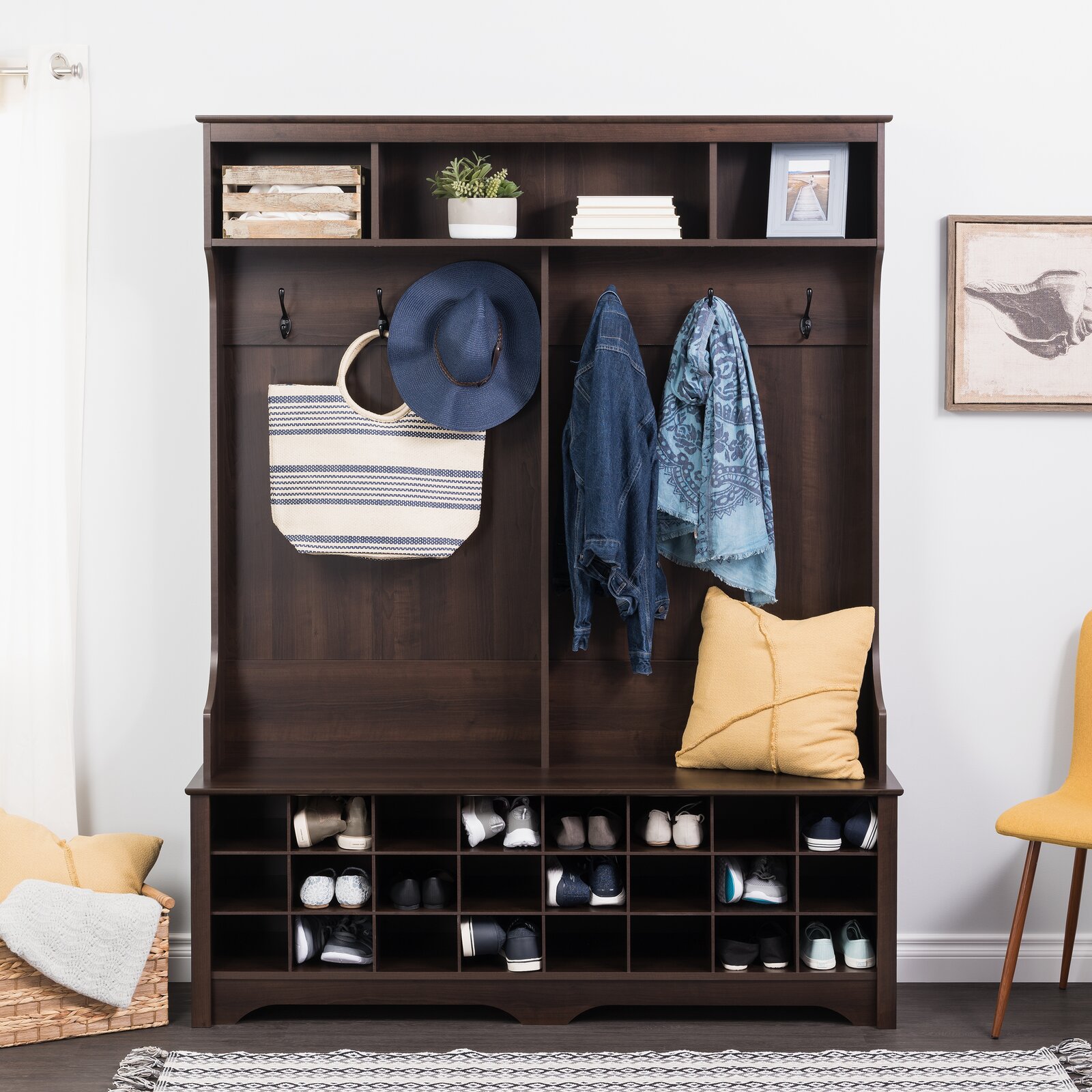 【Furniture】Gracie 60'' Wide Hall Tree with Bench