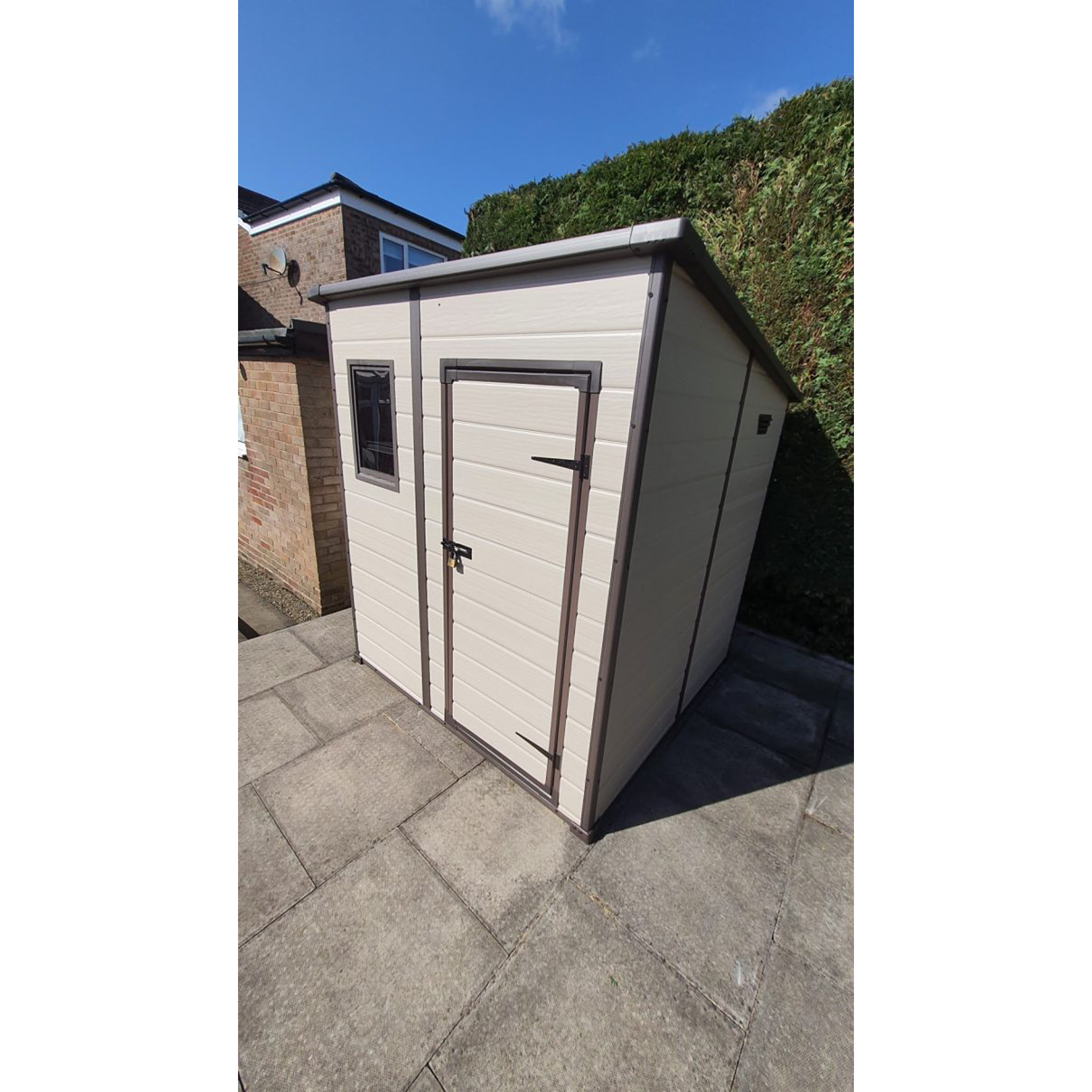 Kate Manor Loft Outdoor Plastic Garden Storage Shed, 6 x 6 Feet