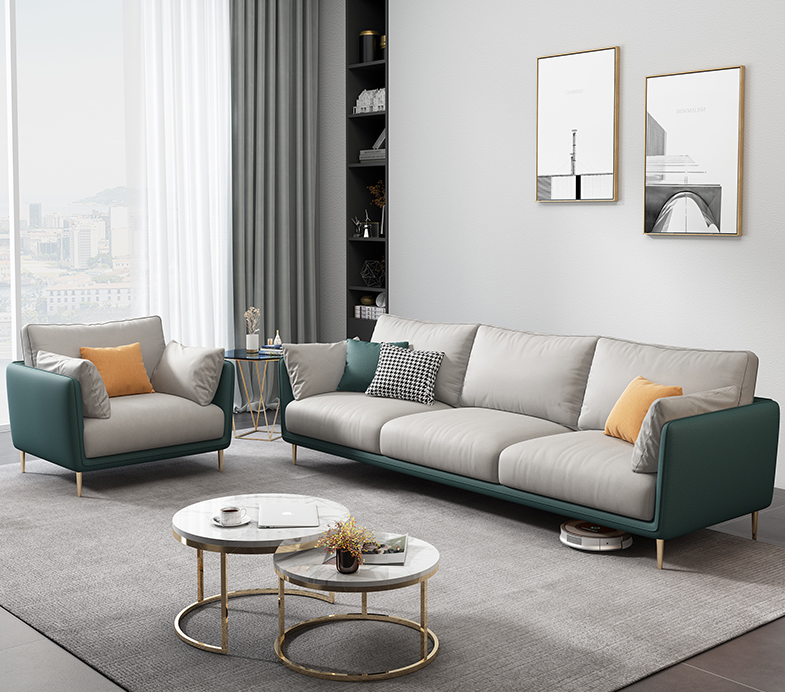 Light luxury technology cloth three-seat sofa small apartment Nordic living room double latex simple modern disposable sofa