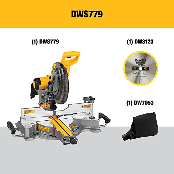 DEWALT 12-Inch Miter Saw, 15-Amp, Single Bevel, Compound (DWS715) 12