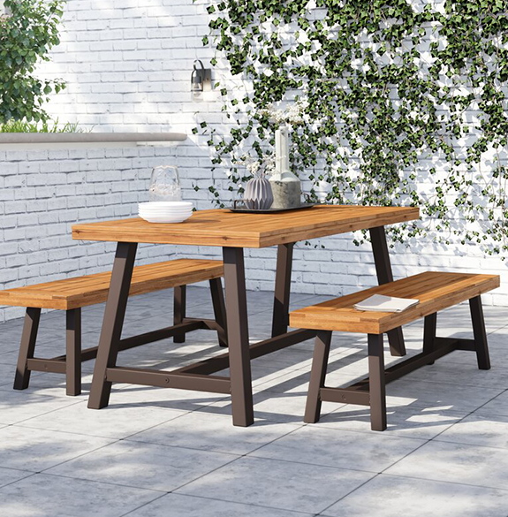 Bartlesville Rectangular 4 – Person 71” Long Dining Set