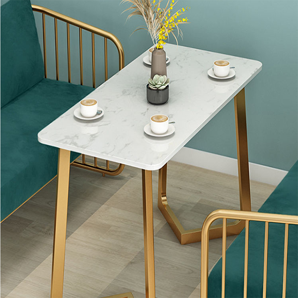 Nordic light luxury style table and chair combination double wrought iron deck sofa