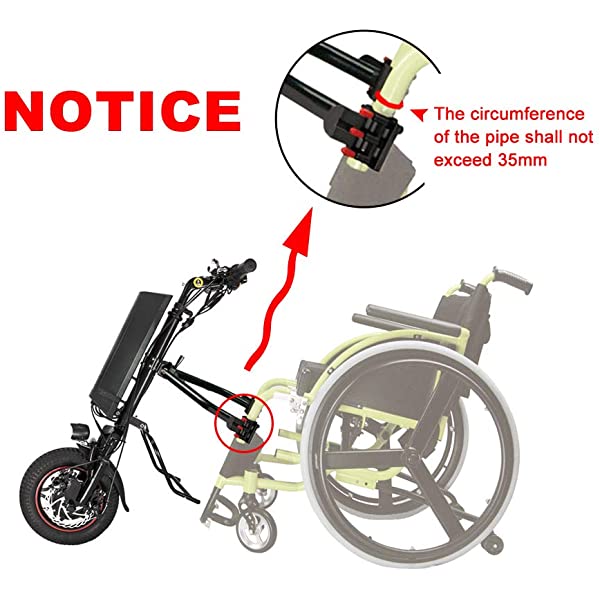 Cnebikes Electric Wheelchair Handcycle Wheelchair Attachment 36V 250W with 10.4Ah Battery