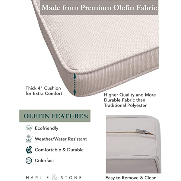 Harlie & Stone Outdoor Swivel Rocker Patio Chairs Set of 2 and Matching Side Table - 3 Piece Wicker Patio Bistro Set with Premium Fabric Cushions