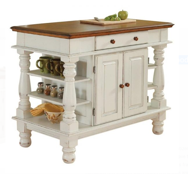 Kitchen Island with Solid Wood Top