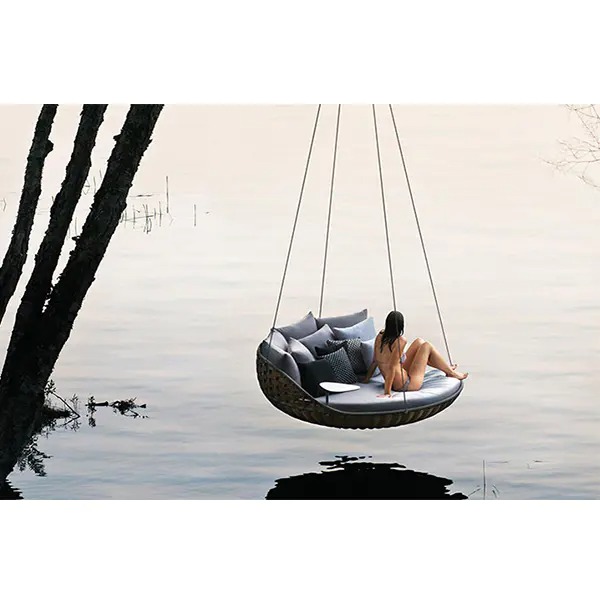 【Furniture】Outdoor rattan hammock round swing rattan chair bird's nest cradle