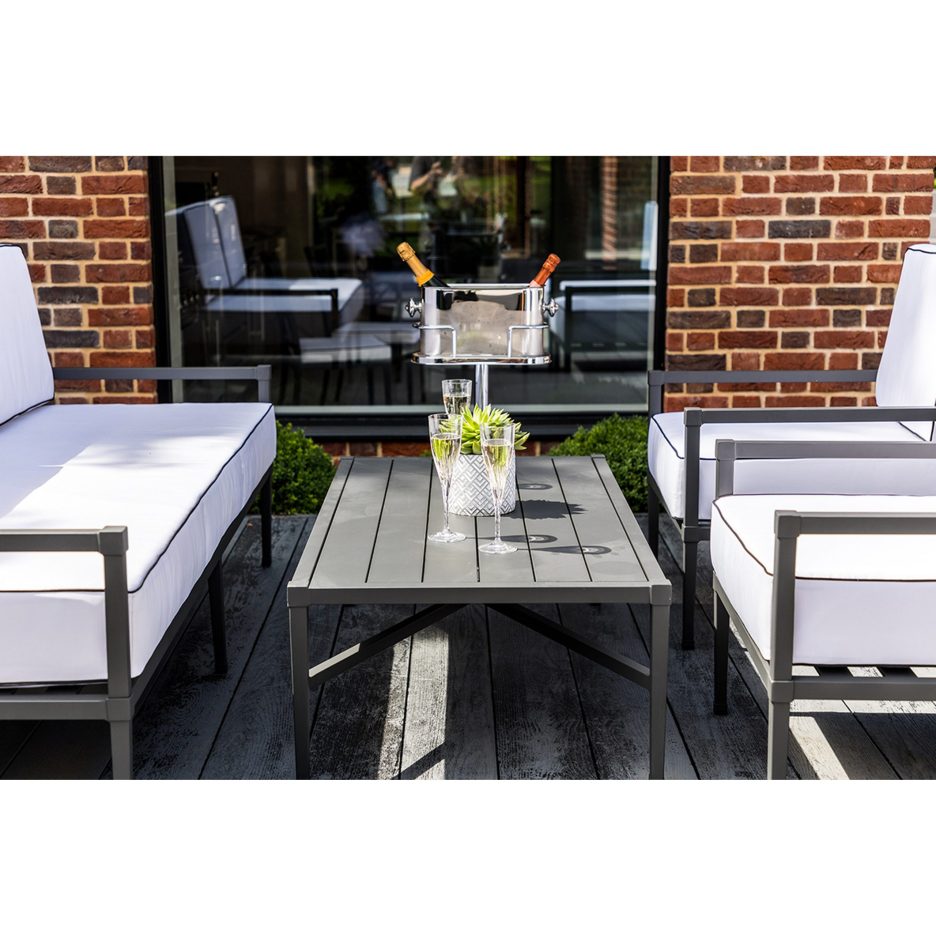Garden furniture in aluminium, 4 pieces in Anthracite Grey – Knot Sofa Set